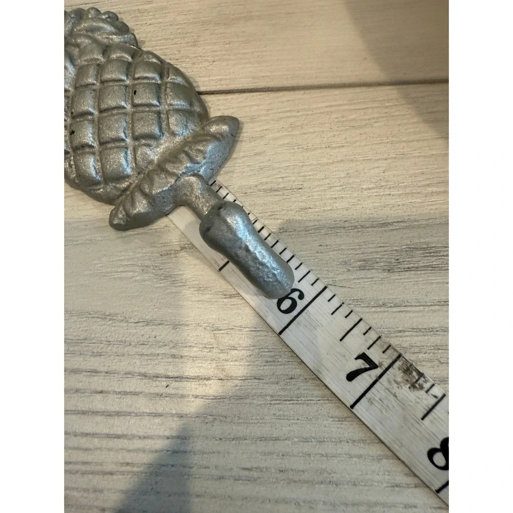 Cast Iron or pewter Pineapple‎ Wall Hook Silver Decor Tropical Nautical